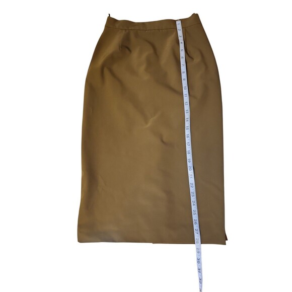 Prada Midi Skirt Women's Size 40 IT (US 2) Minimalist Nylon Pencil Dark Taupe - Picture 10 of 10